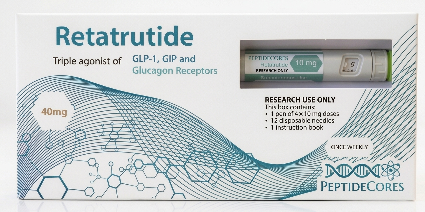 Retatrutide research pen injector 4mg PeptideCores